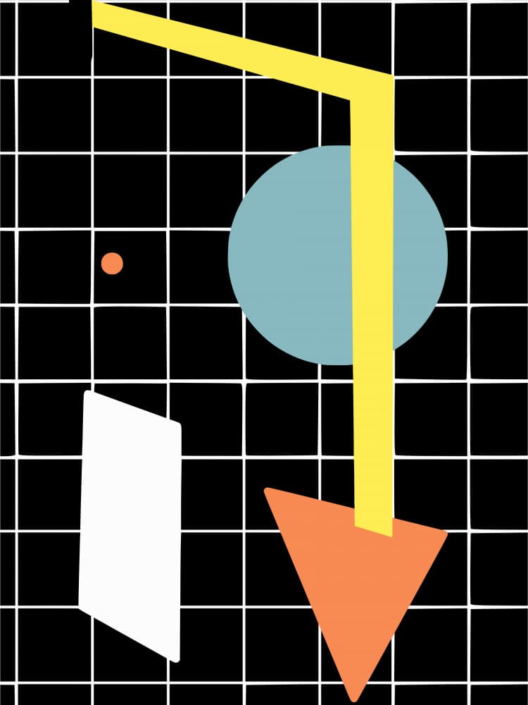 Retro Geometric Grid by Little Dean — canvas wall art