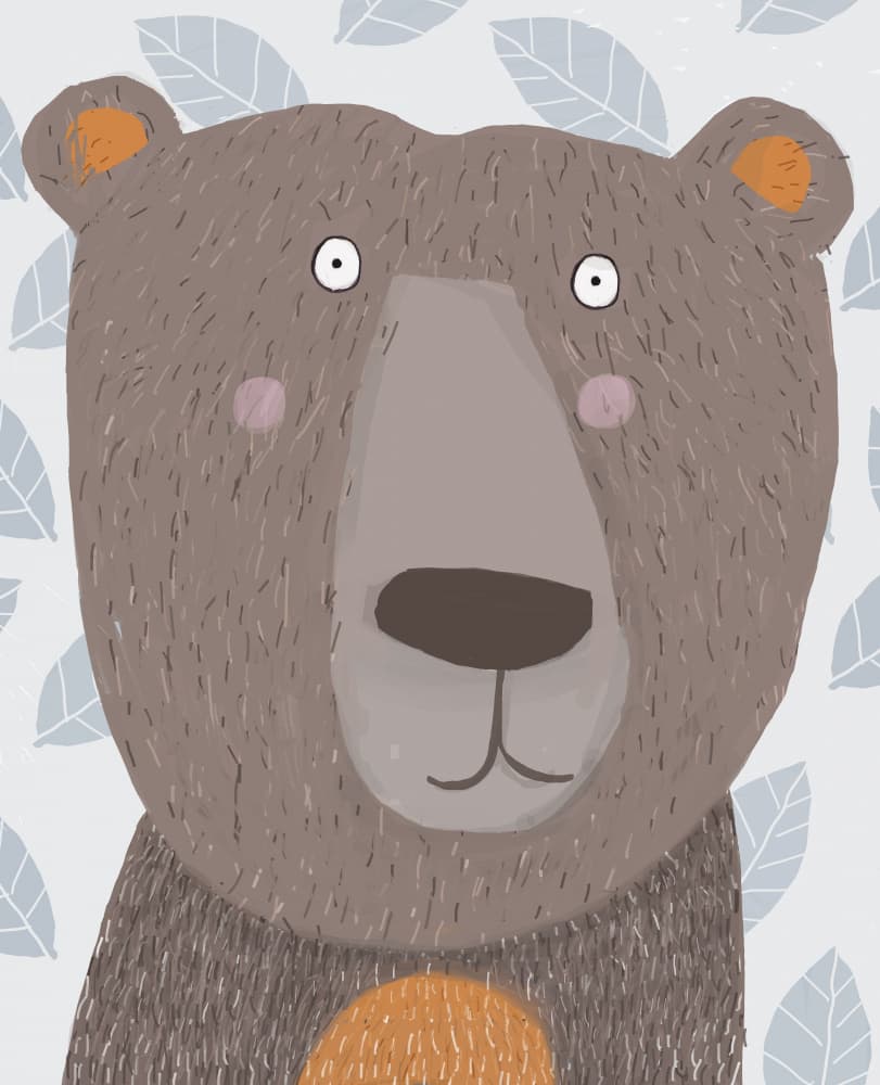 Cute Brown Bear by Carla Daly — canvas wall art
