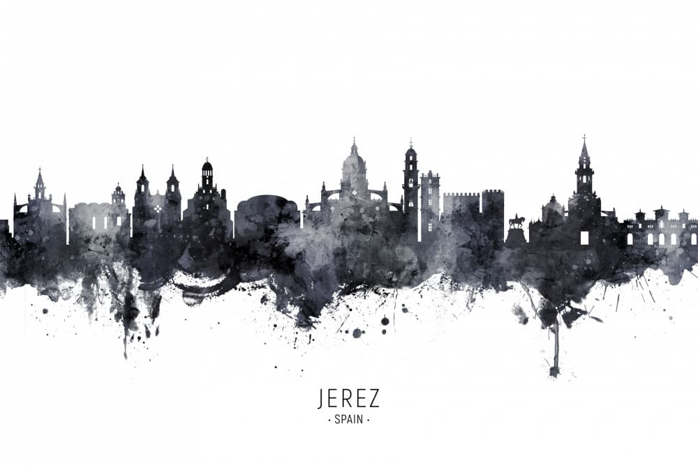 Jerez Spain Skyline by Michael Tompsett — canvas wall art