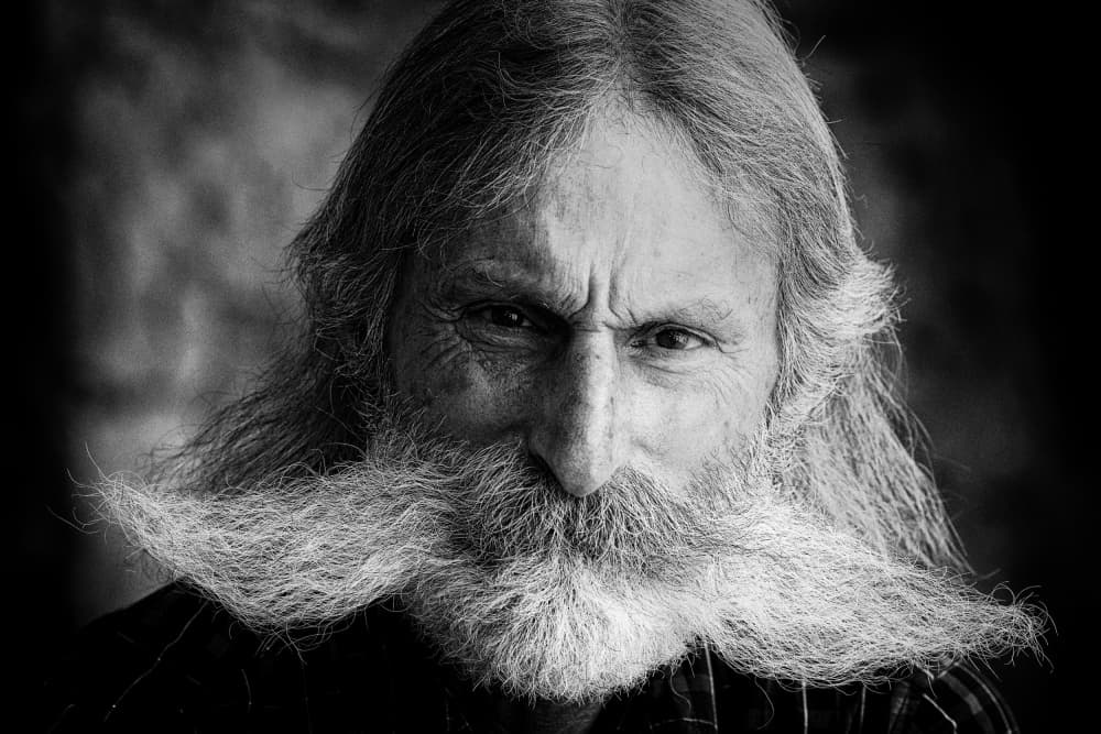 Intense Bearded Man Portrait by Garik — canvas wall art