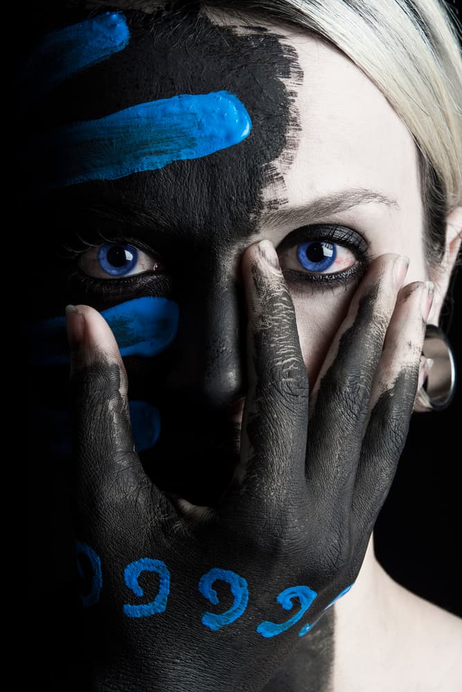 Black And Blue Gaze by Tim Paza May — canvas wall art