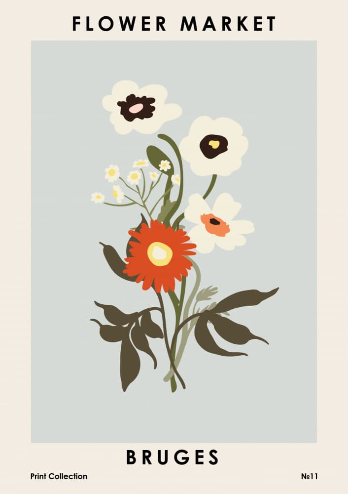 Flower Market Bruges by NKTN — canvas wall art
