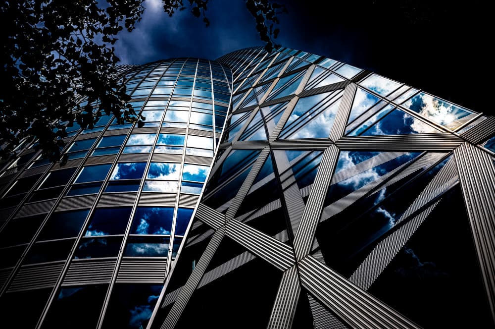 Dramatic Building Reflections by YUTAKA KURAHASHI — canvas wall art