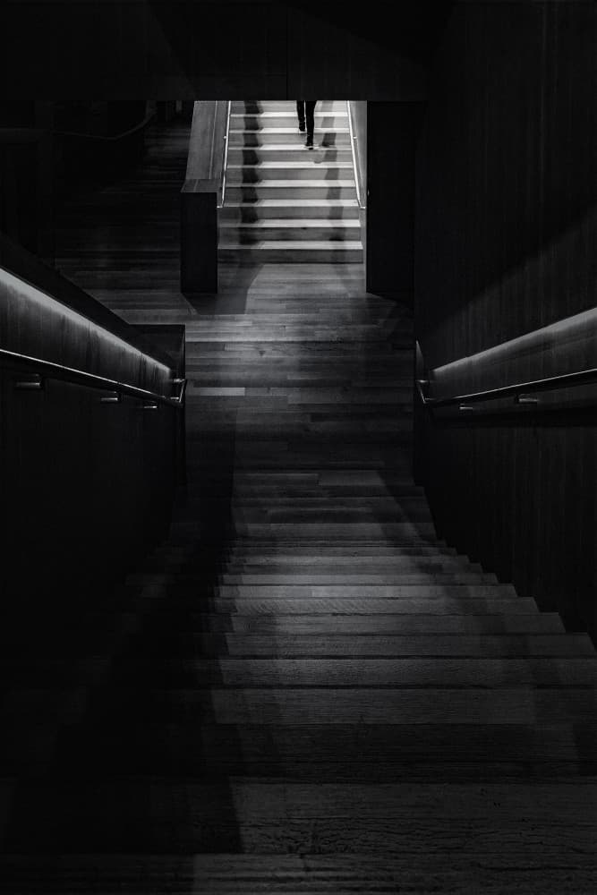 Dark Stairway Figure by Steven Zhou — canvas wall art
