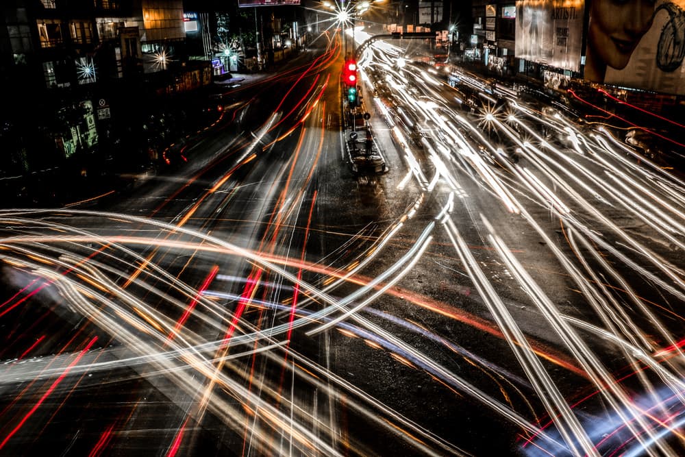 Dynamic City Light Trails by Azim Khan Ronnie — canvas wall art