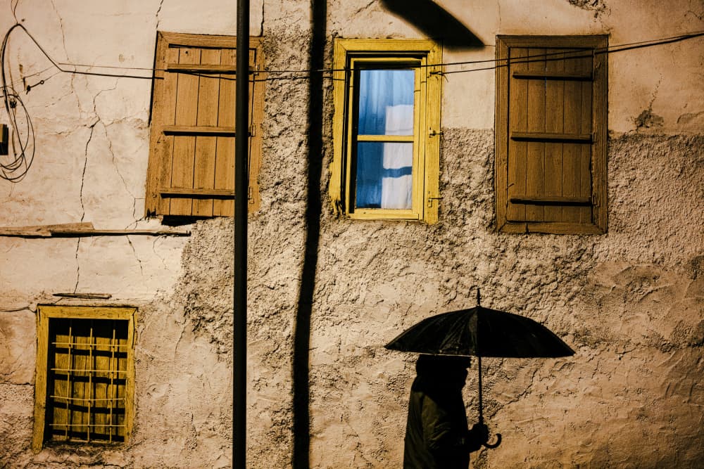 Night Walker Yellow Window by Ali Ayer — canvas wall art