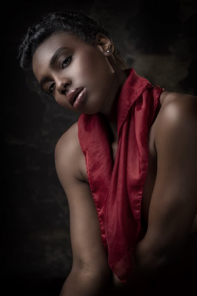 Alluring Woman In Red by Jan Slotboom — canvas wall art
