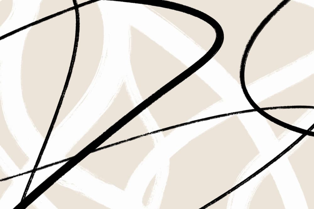 Black Lines On A Neutral Beige Background by uplusmestudio — canvas wall art