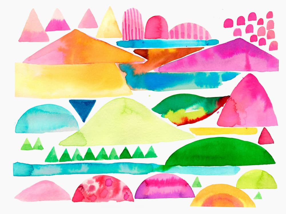 Colorful Abstract Hills by Ninola Design — canvas wall art