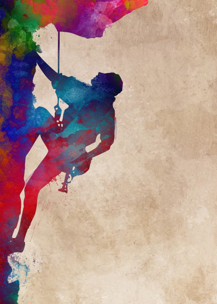Colorful Rock Climber by Justyna Jaszke — canvas wall art