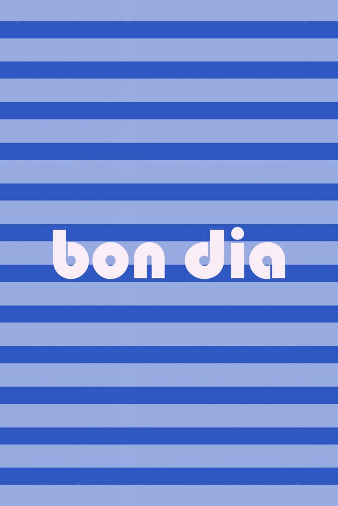 Bon Dia Blue Stripes by Karen Menzenbach — canvas wall art