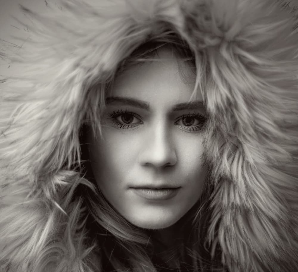 Woman In Fur Hood by Ovi D. Pop — canvas wall art
