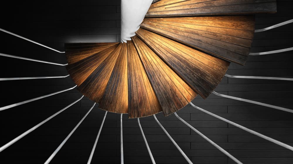Elegant Spiral Staircase by Mei Xu — canvas wall art