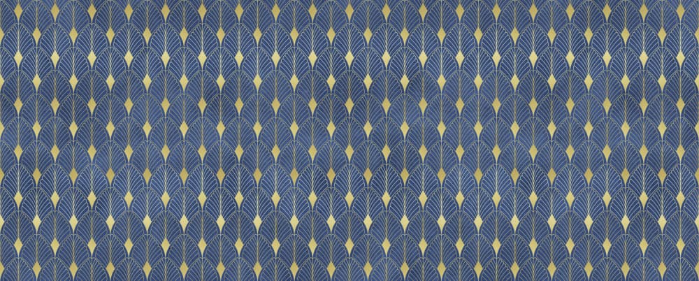 Blue Gold Art Deco by Vitor Costa — canvas wall art