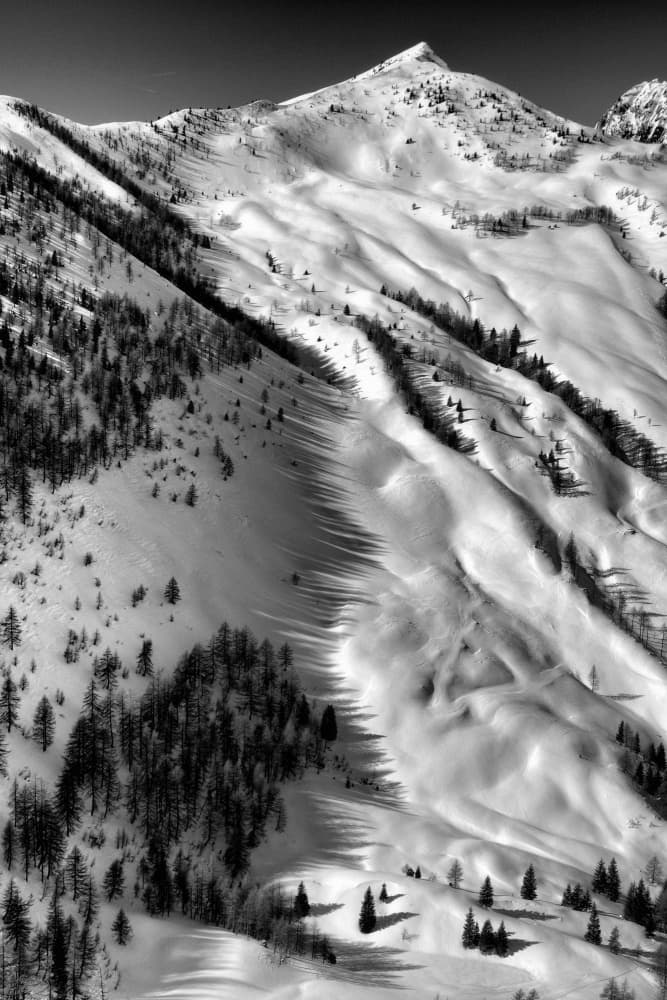 Snowy Mountain Shadows by Aleš Klabus — canvas wall art