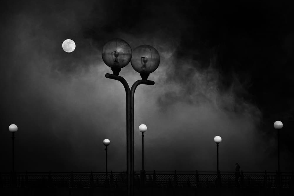 Moonlit Foggy Night by Samanta Krivec — canvas wall art