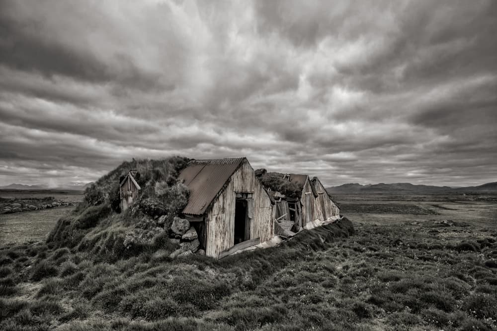 Desolate Turf Houses by Þorsteinn H. Ingibergsson — canvas wall art