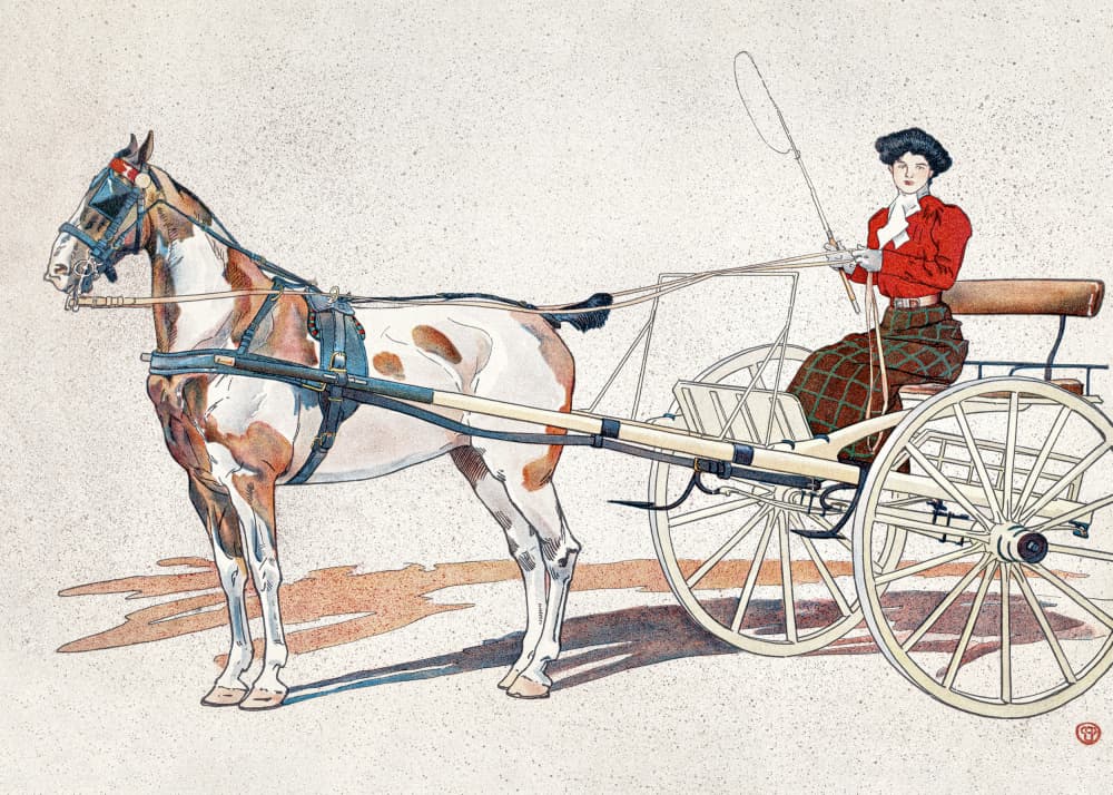 A Kentucky Breaking Cart (ca.1900) by Chromolithograph — canvas wall art