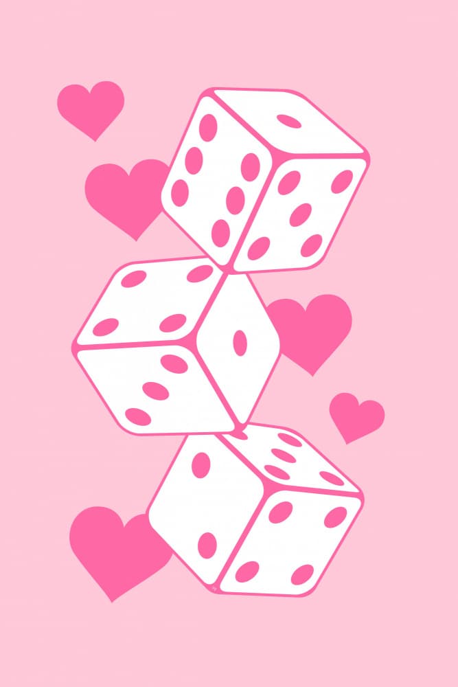 Lucky Dice Hearts by Martina — canvas wall art