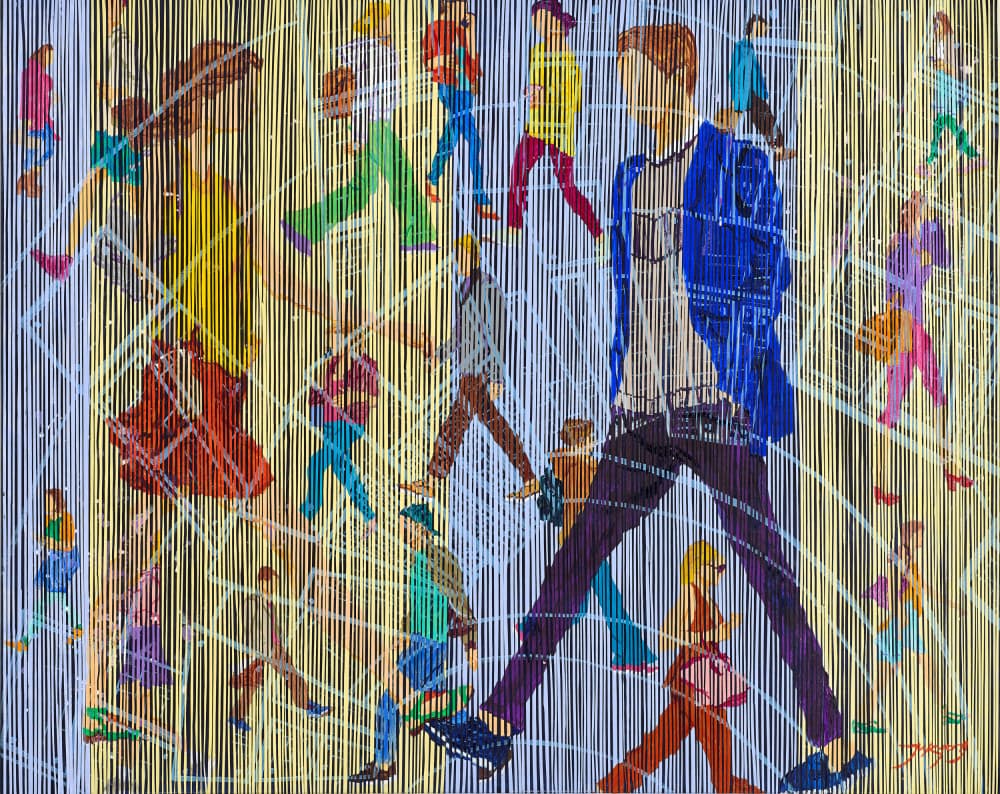 Vibrant City Movement by Jukyong Park — canvas wall art