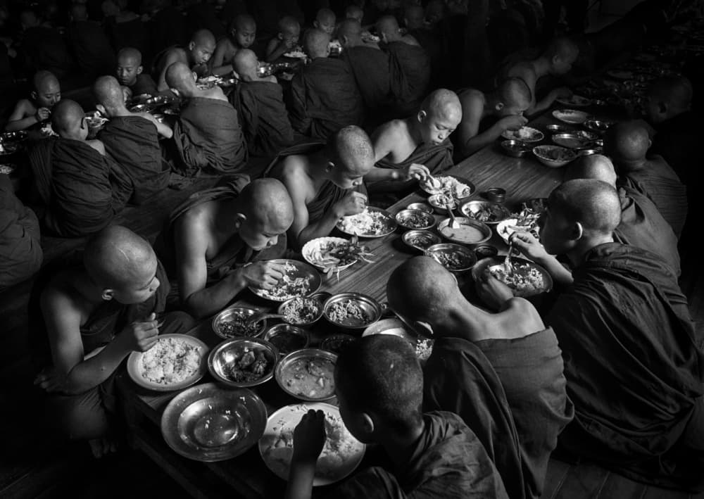 Monks' Communal Meal by Angela Muliani Hartojo — canvas wall art