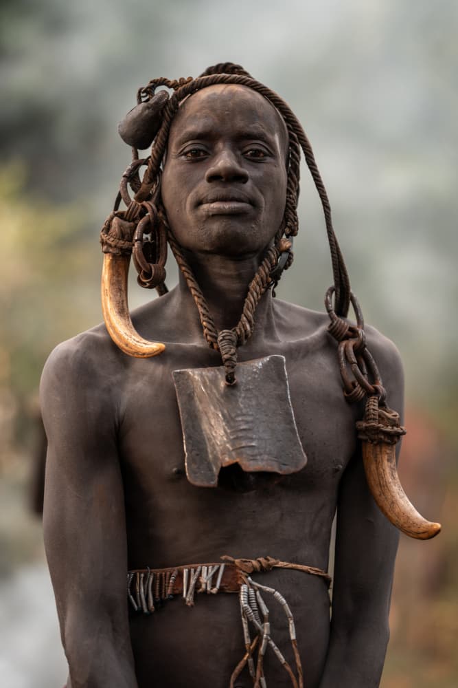 Adorned Tribal Man by HuongHoang — canvas wall art