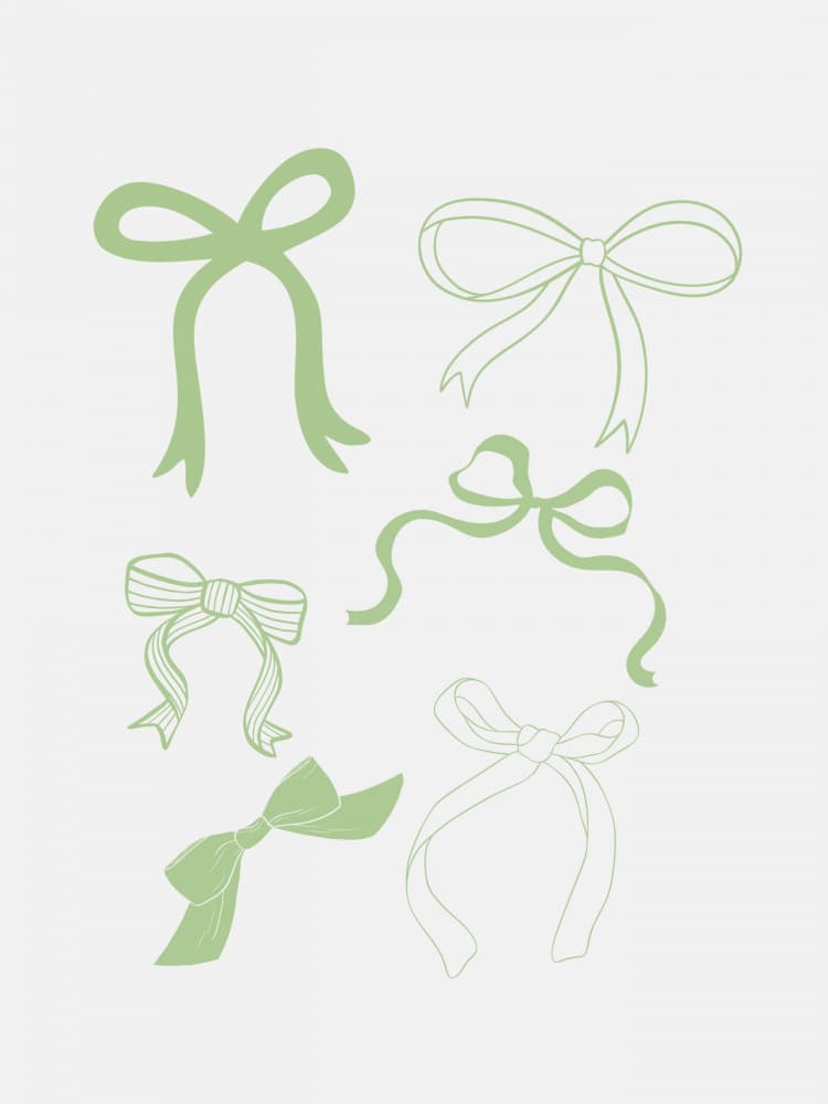 Delicate Green Bows