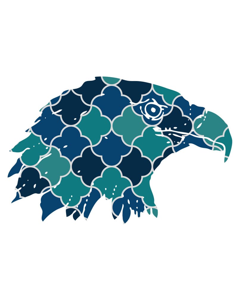 Mosaic Eagle Profile by Emiliano Deificus — canvas wall art