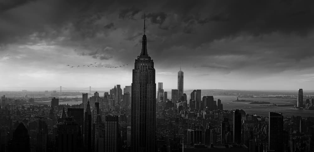 Dramatic New York Skyline by Wim Schuurmans — canvas wall art