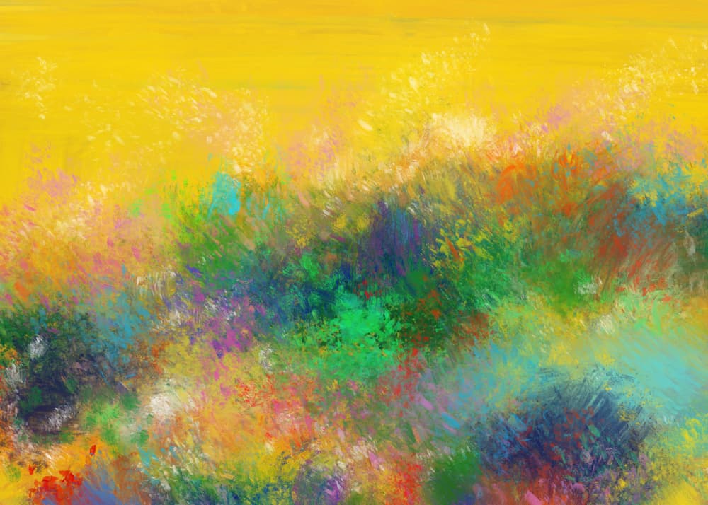 Vibrant Abstract Flower Field by Cesare Bellassai Art — canvas wall art