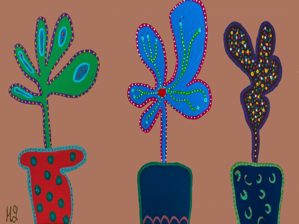 Whimsical Potted Plants by Helen Joynson — canvas wall art