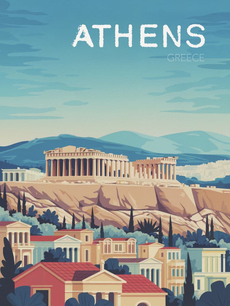 Athens Acropolis Vista by Andreas Magnusson — canvas wall art