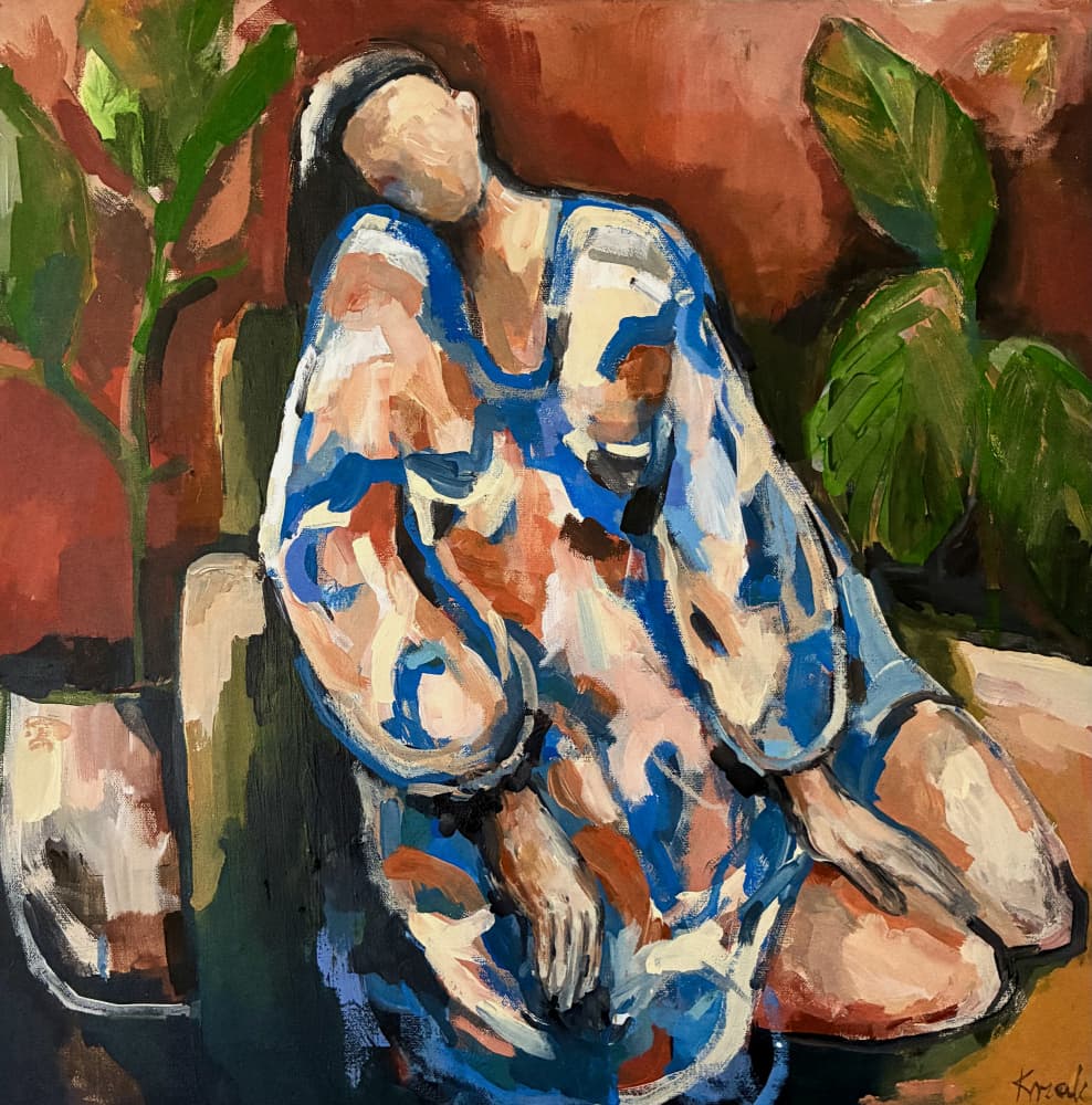 Serene Figure Indoors by Magdalena  Krzak — canvas wall art