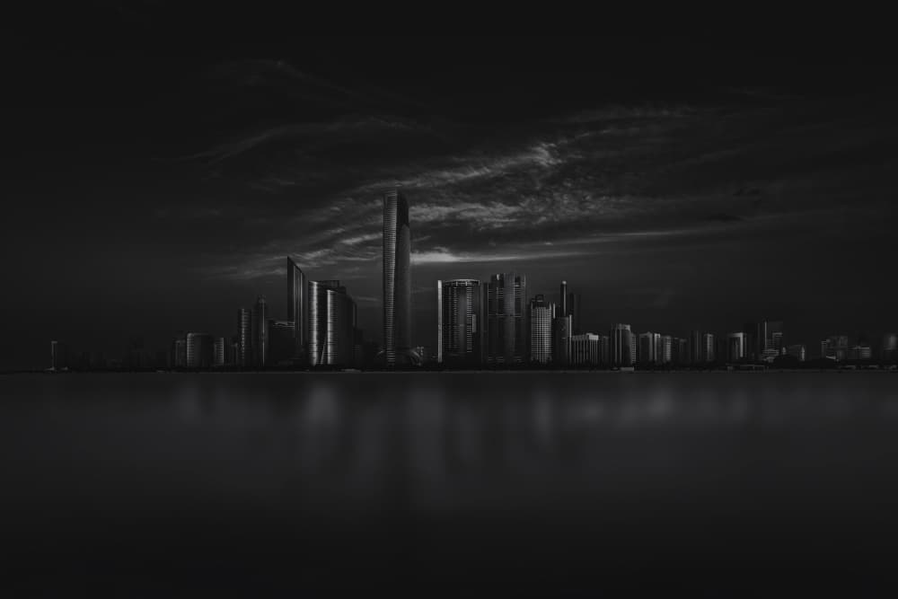 Dark City Reflections by Jobin Mathew — canvas wall art