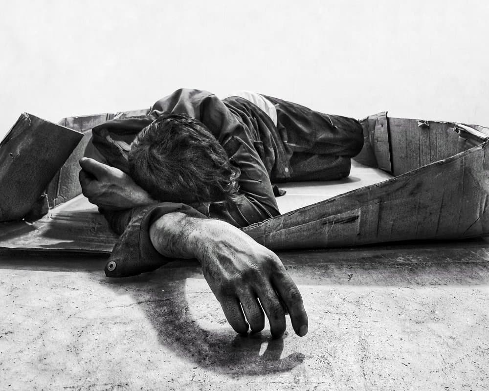 Homeless Man Resting by Mohammad Fotouhi — canvas wall art