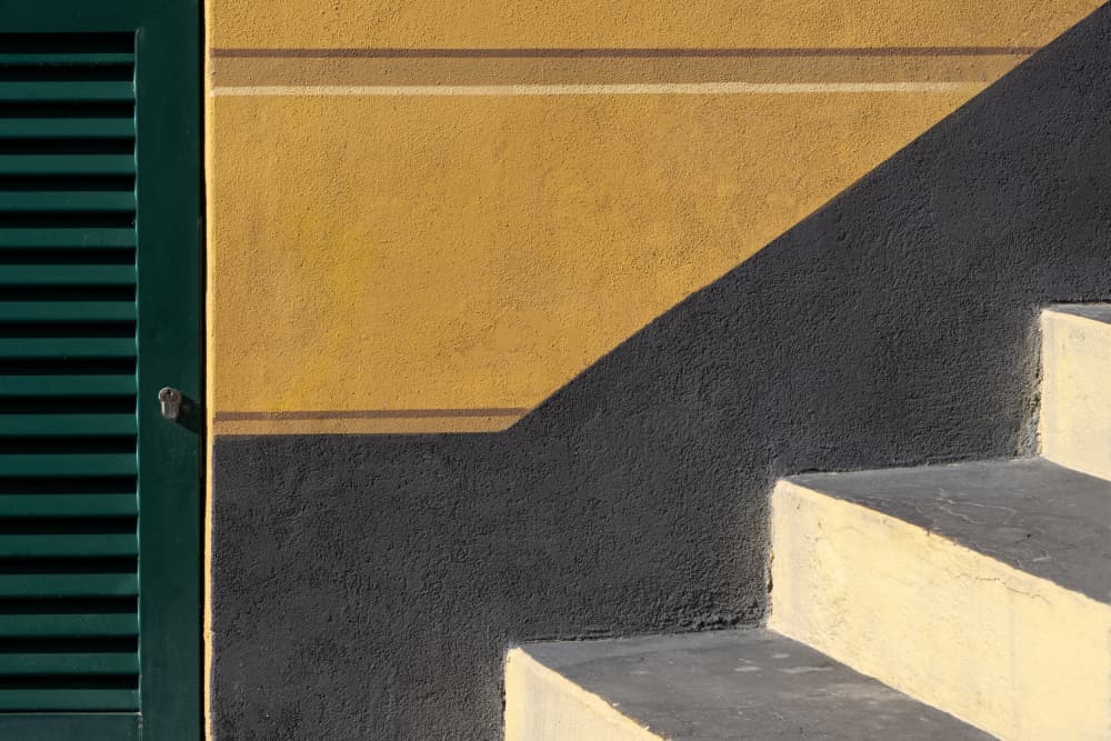 Geometric Stair Shadows by Streiff Marcel — canvas wall art