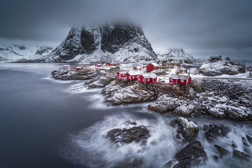 Lofoten Winter Village by Andy Chan — canvas wall art