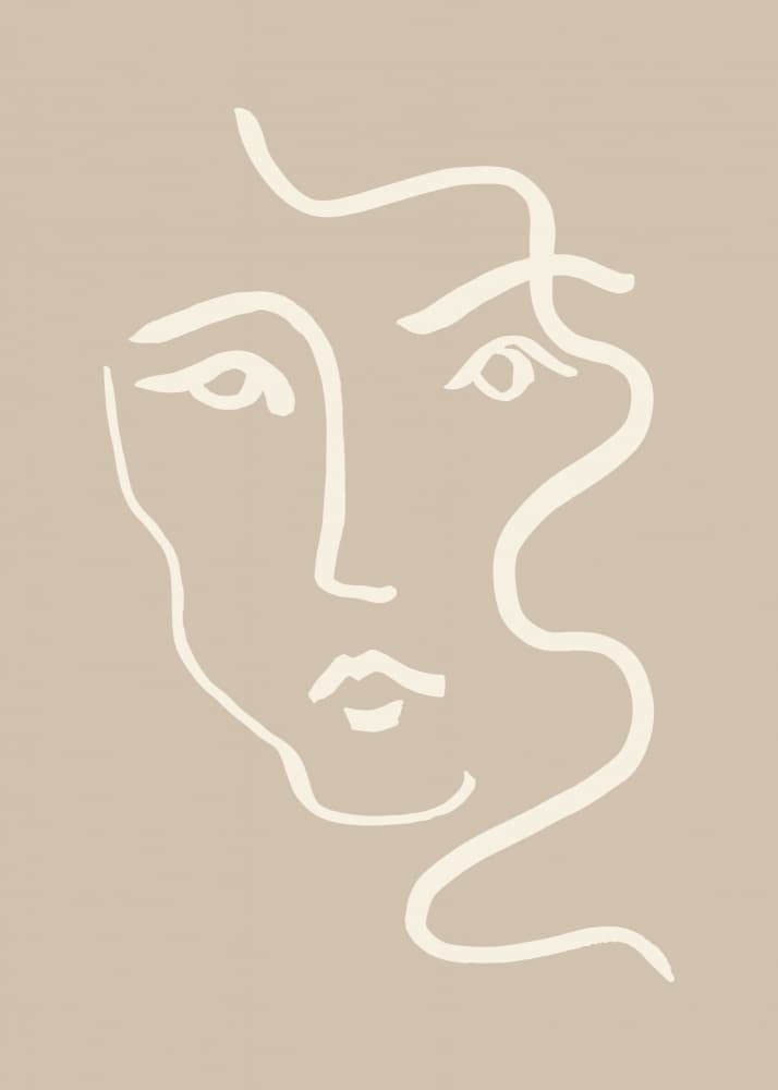 Elegant Line Art Portrait by Pictufy Studio — canvas wall art