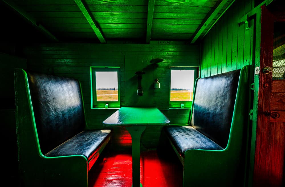 Retro Train Interior by Steve Hermann — canvas wall art