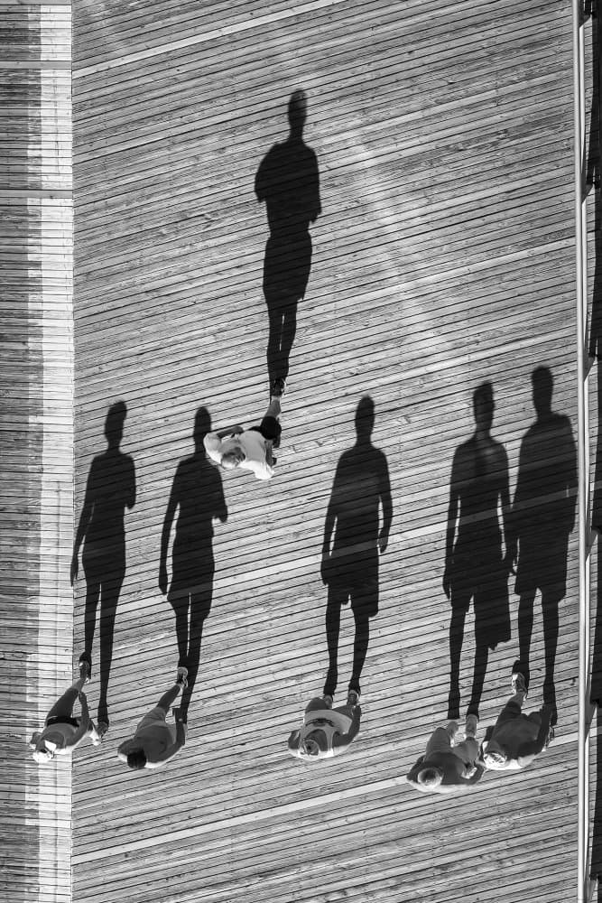 Shadows On Boardwalk by Karen Celella — canvas wall art