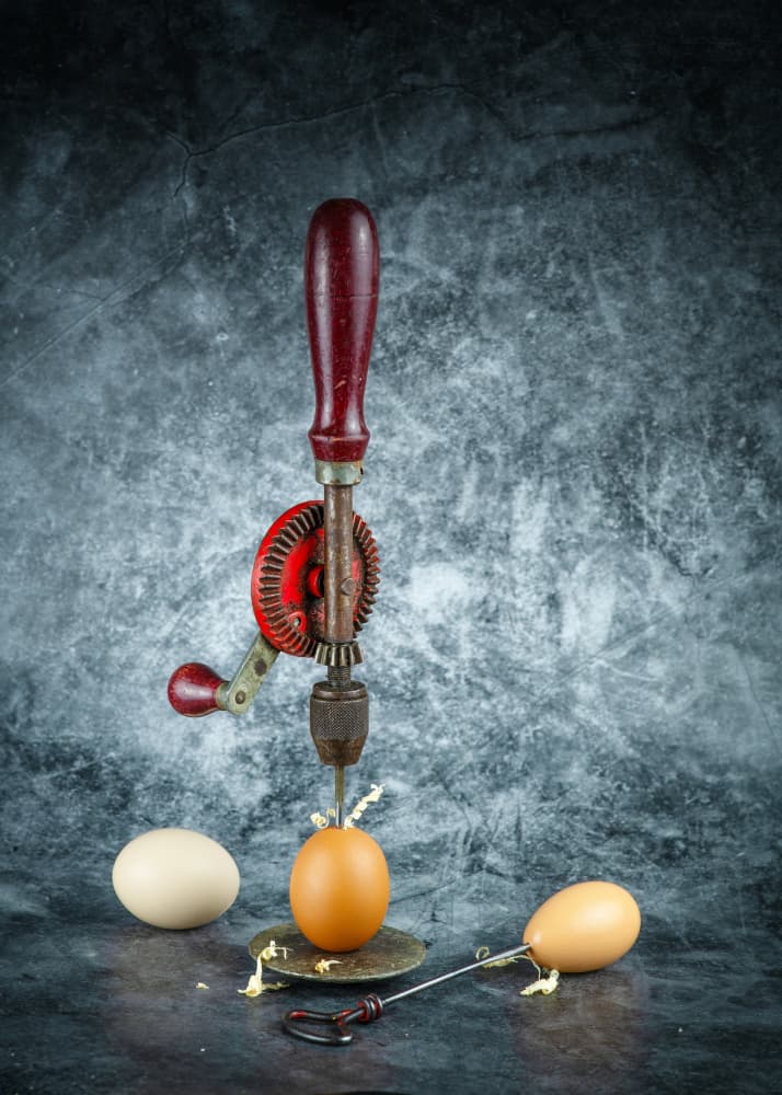 Vintage Drill and Eggs by FranzStaab — canvas wall art