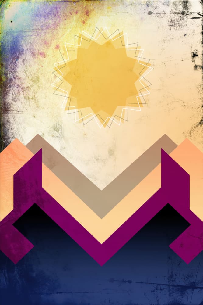 Geometric Mountain Sun by Rafal Kulik — canvas wall art