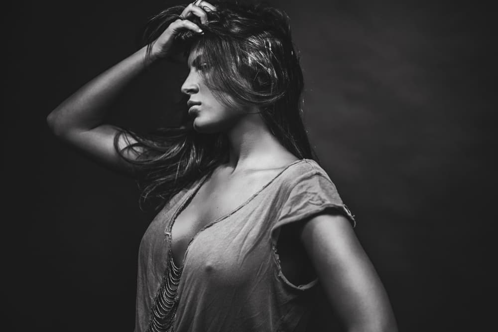 Contemplative Woman Profile by Carmit Rozenzvig — canvas wall art