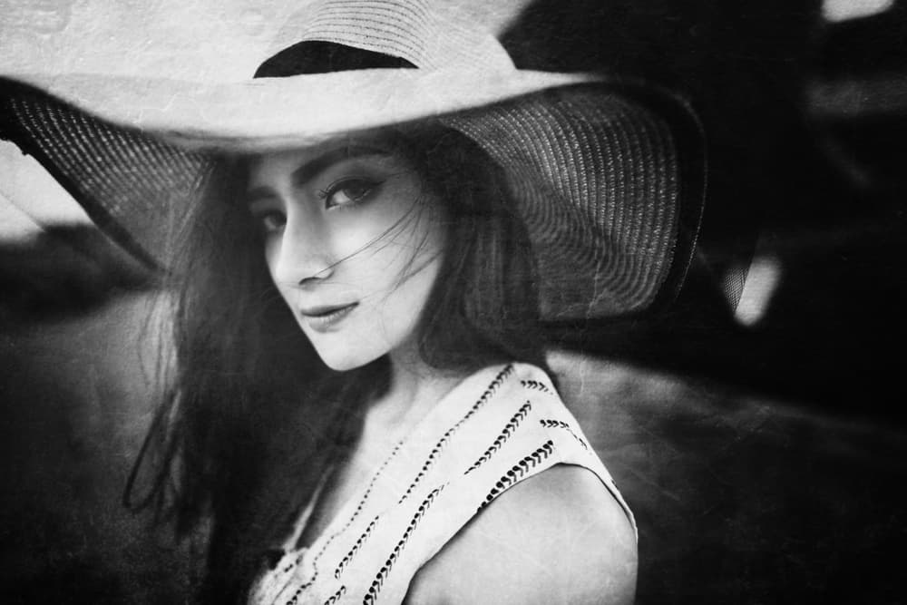 Elegant Woman in Hat by Abr Abe — canvas wall art