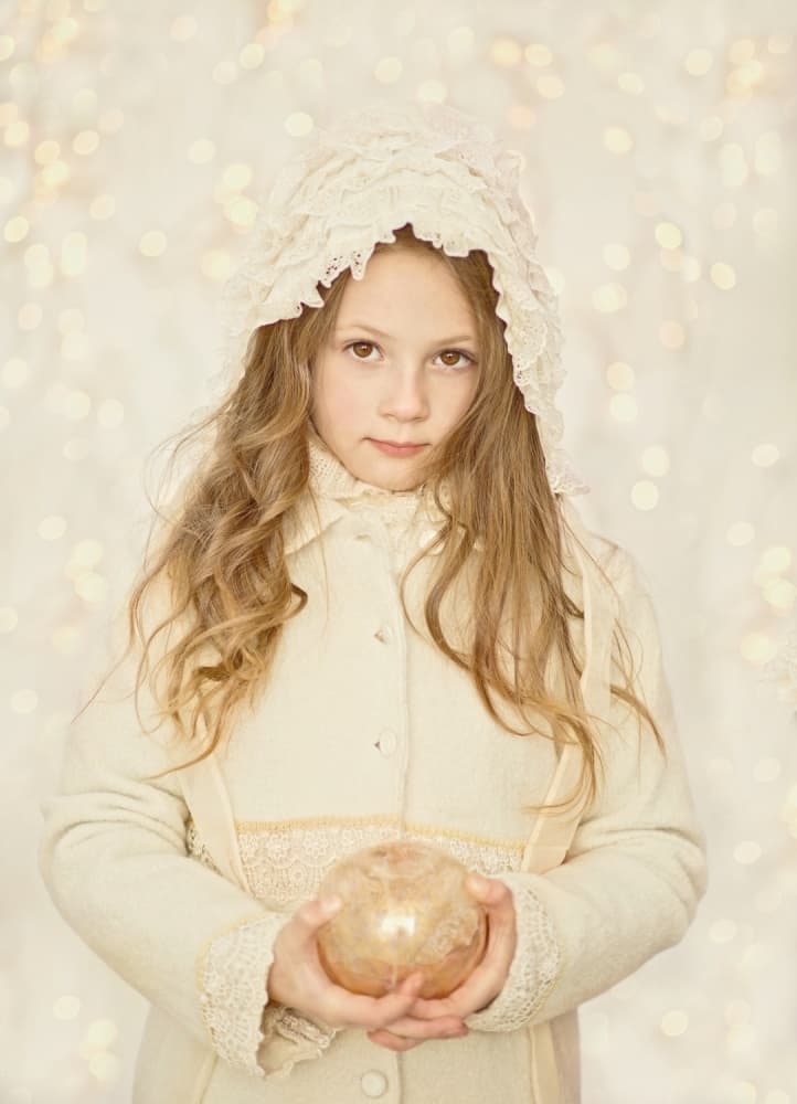 Dreamy Child Golden Orb by Elena Karagyozova — canvas wall art