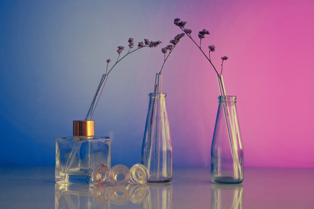 Pink Blue Glass Vases by Mihai Bogdan R — canvas wall art