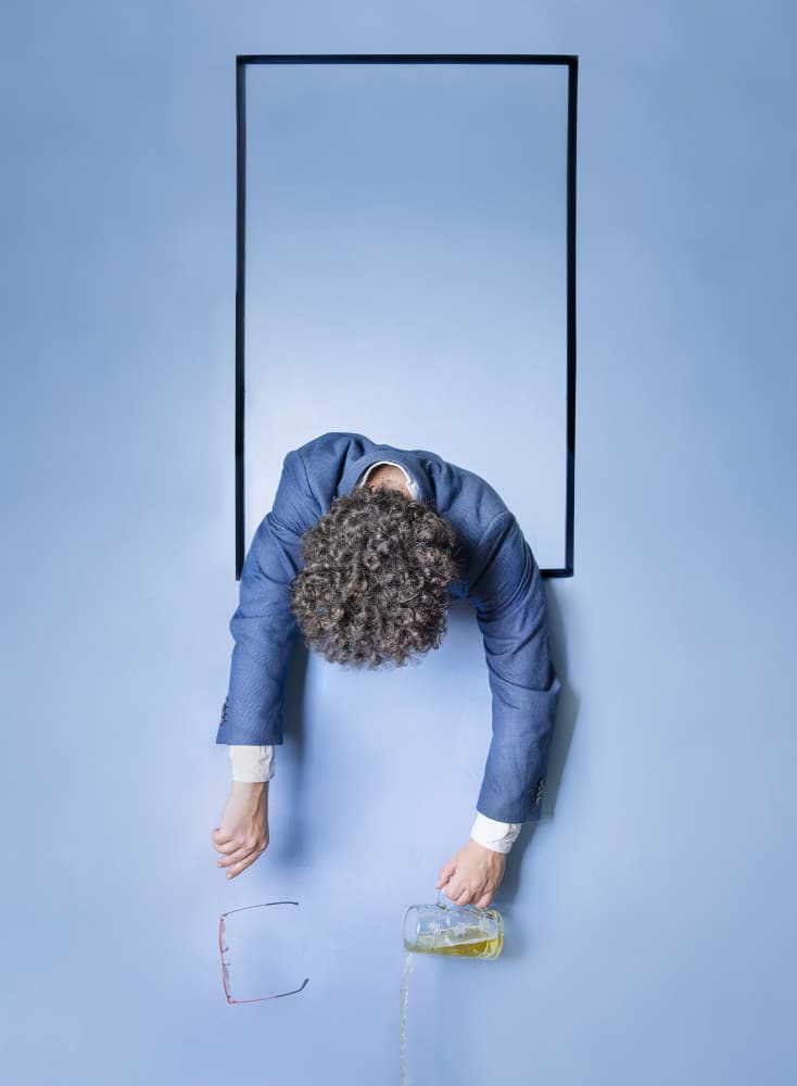 Surreal Office Moment by Michael Allmaier — canvas wall art