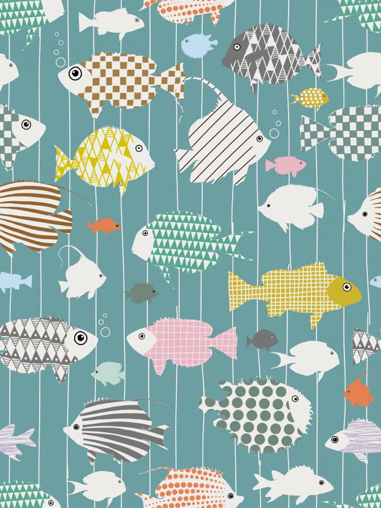 Colorful Patterned Fish by Annick — canvas wall art
