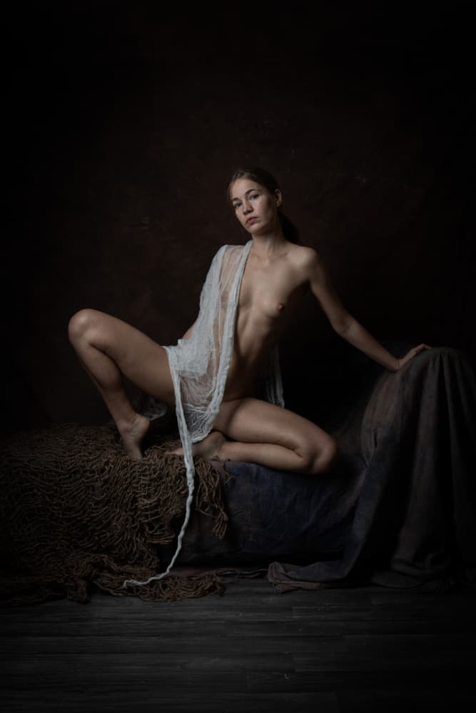 Sensual Figure Sheer Fabric by Christian Kurz — canvas wall art