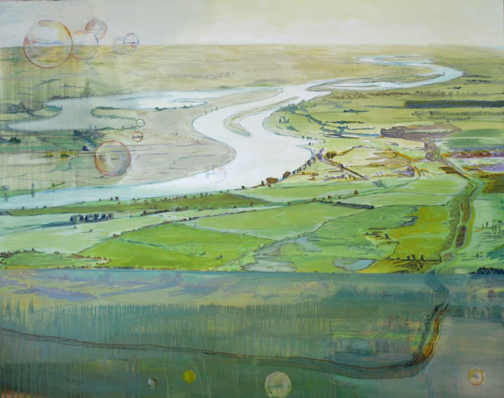 Winding River Bubbles by Karin Bos — canvas wall art